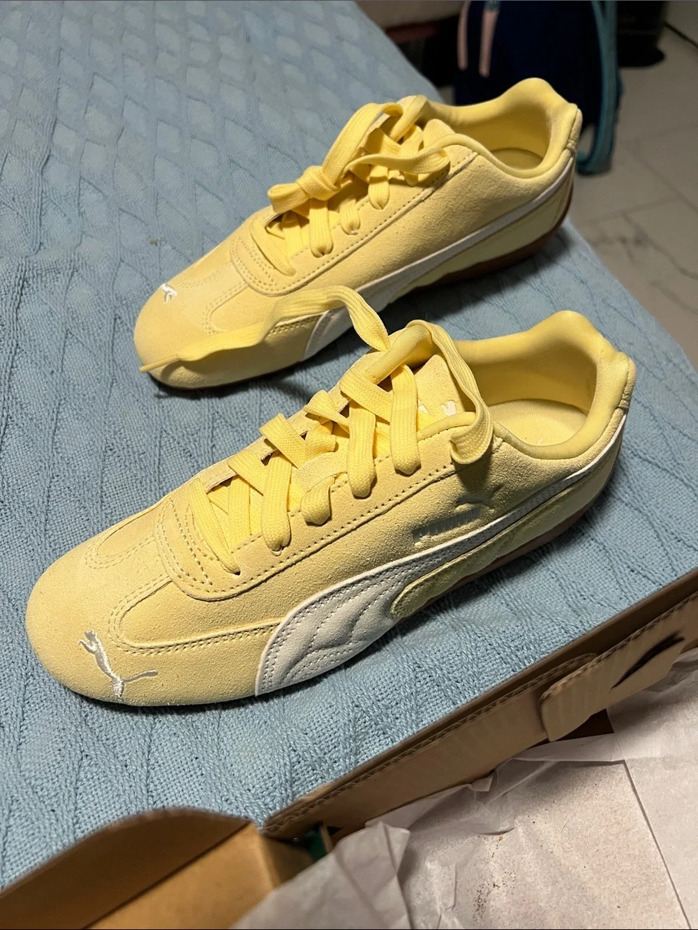 Puma Speedcat OG Yellow and White Classic Low-Top Sneaker